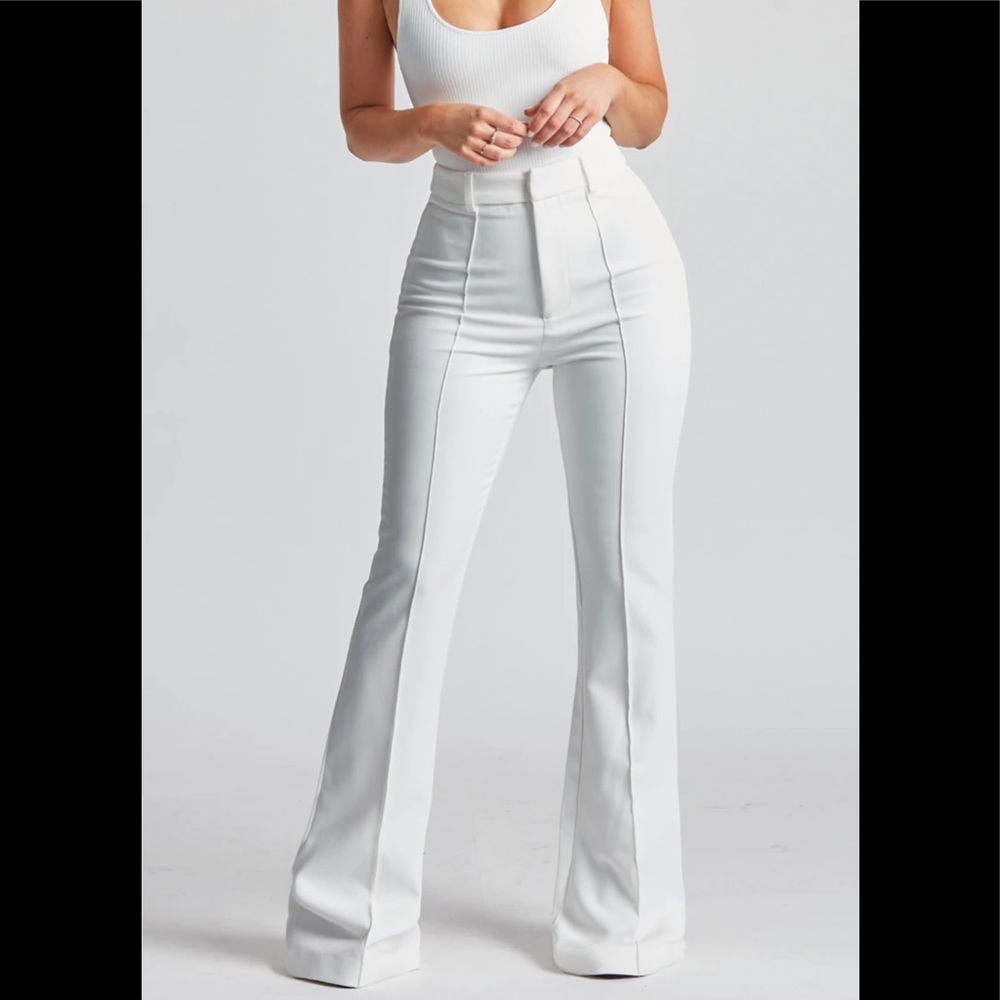 BOA • BECAUSE OF ALICE wide leg suit trousers white